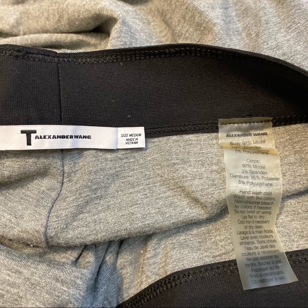 T Alexander Wang Jersey Knit Ruched Twist Bubble Mini Skirt Heather Gray Sz M - Picture 6 of 7